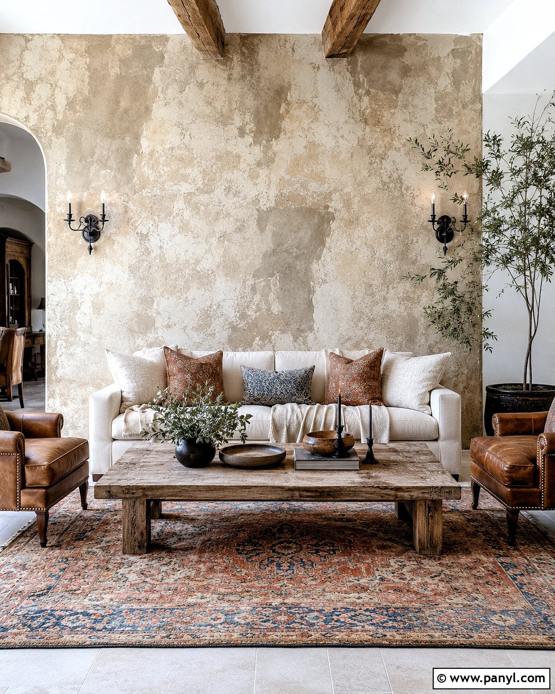 Distressed Limewash Living Room Wall - 20 distressed walls