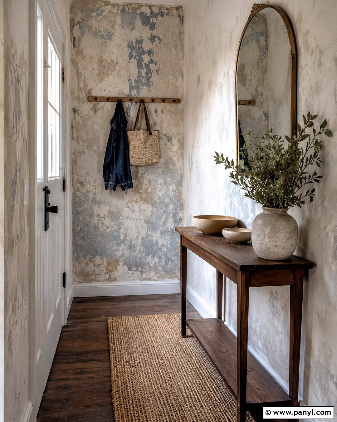 Distressed Paint Entryway Wall - 20 distressed walls