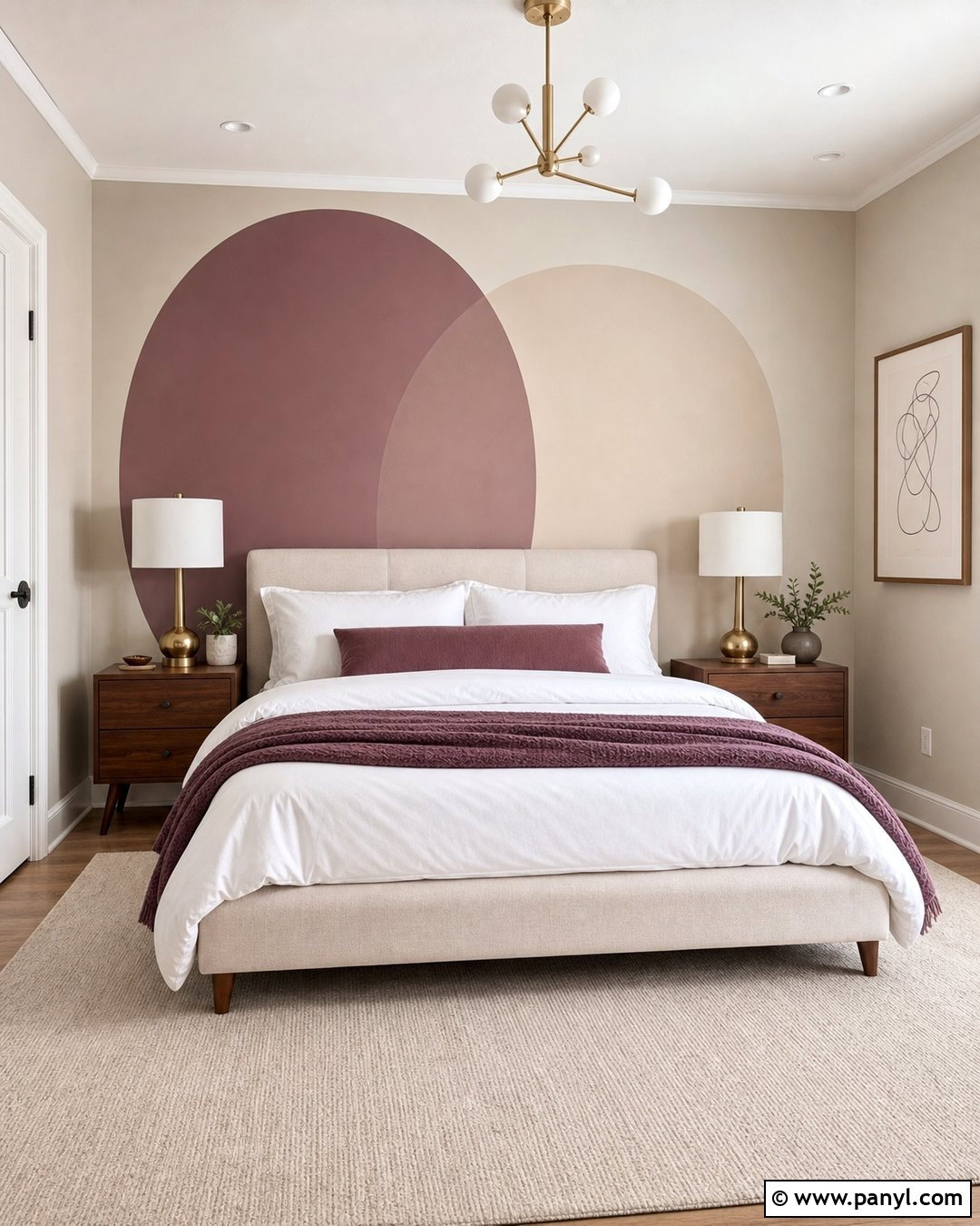 Double Oval Accent Wall Bedroom - 20 Painted Oval Accent Wall Ideas