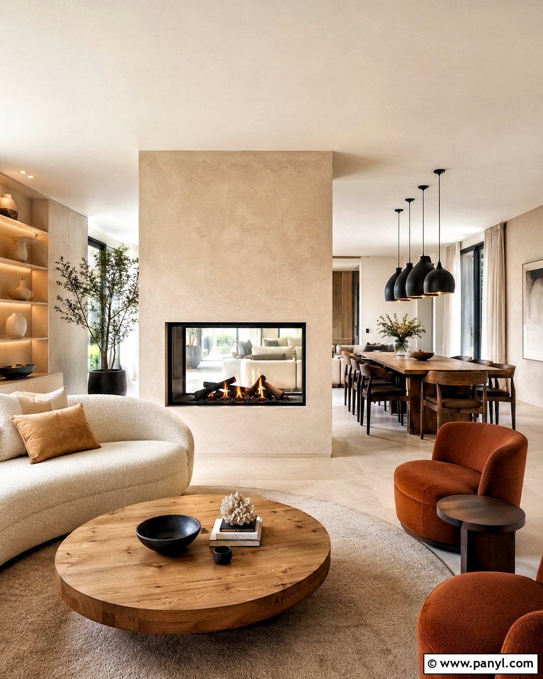 Double-Sided Fireplace - 20 modern fireplace ideas