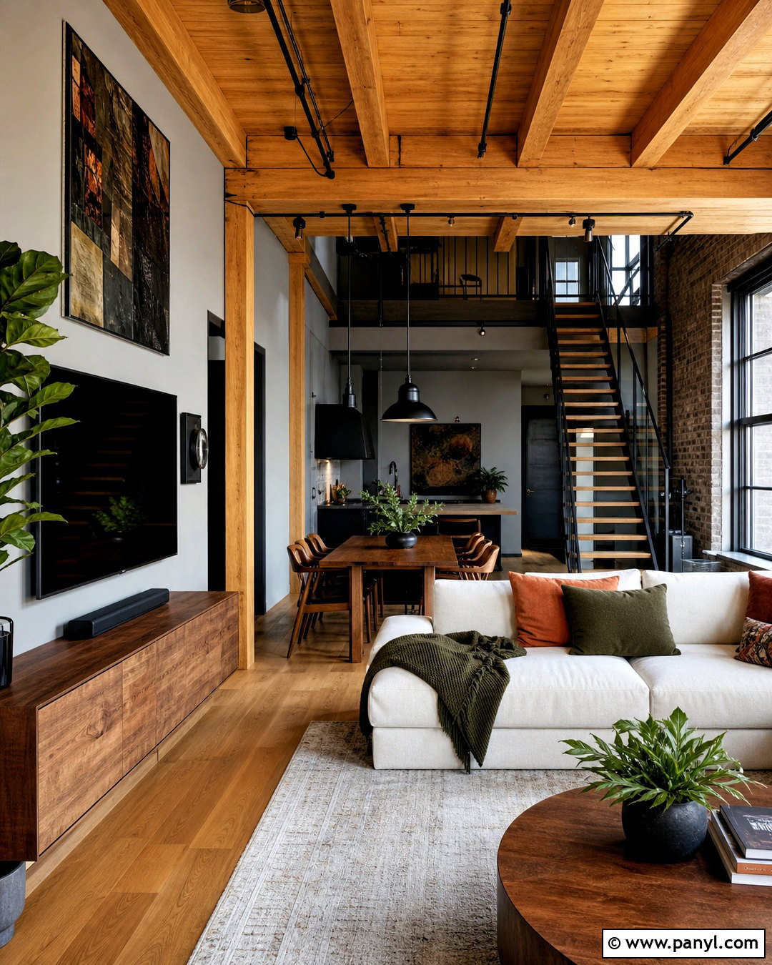 Douglas Fir And Walnut Loft - 20 wood combination interior ideas