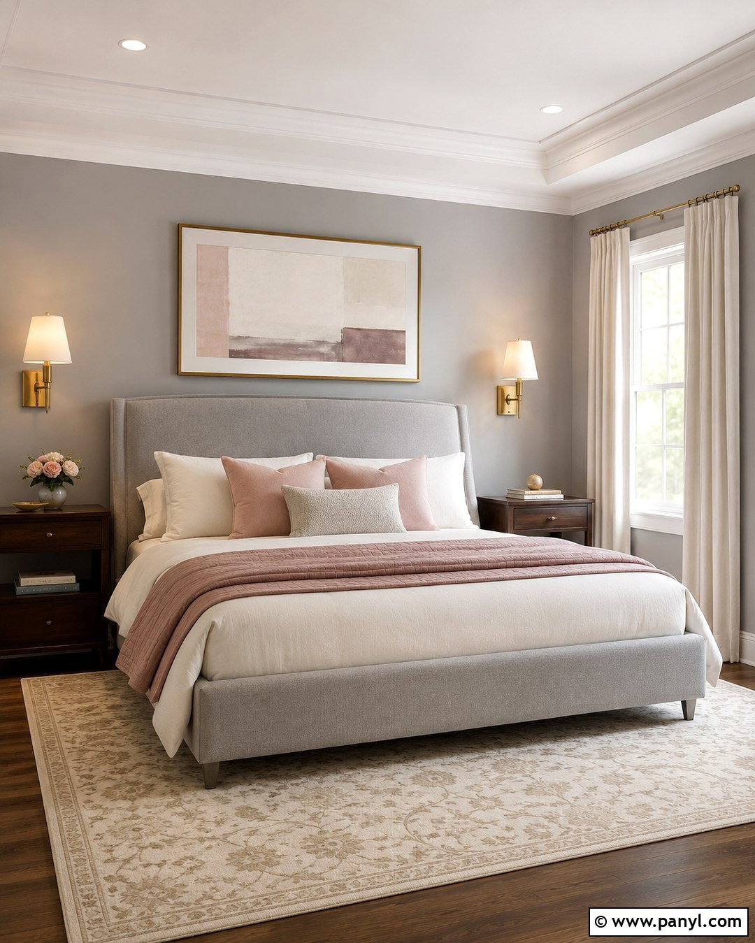 Dove Gray Bedroom With Blush Pink - 20 Dove Gray Walls