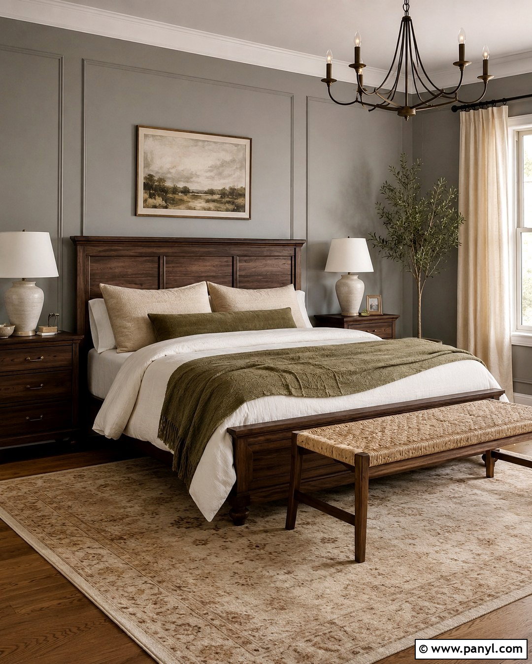 Dove Gray Bedroom With Dark Wood Furniture - 20 Dove Gray Walls