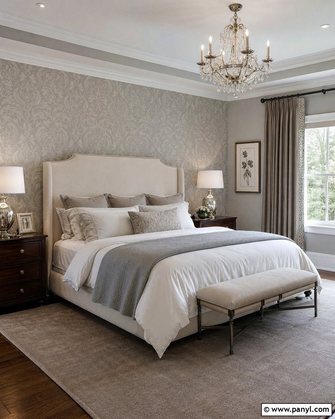 Dove Gray Damask Wallpaper Bedroom - 30 neutral colors wallpaper ideas