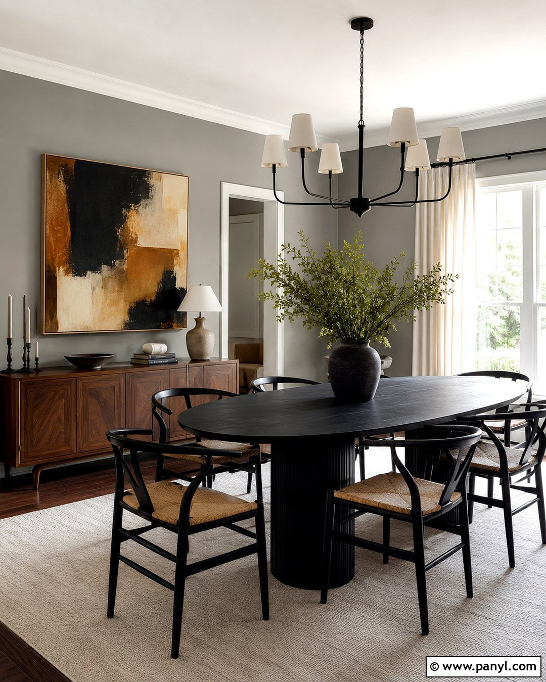 Dove Gray Dining Room With Black Furniture - 20 Dove Gray Walls