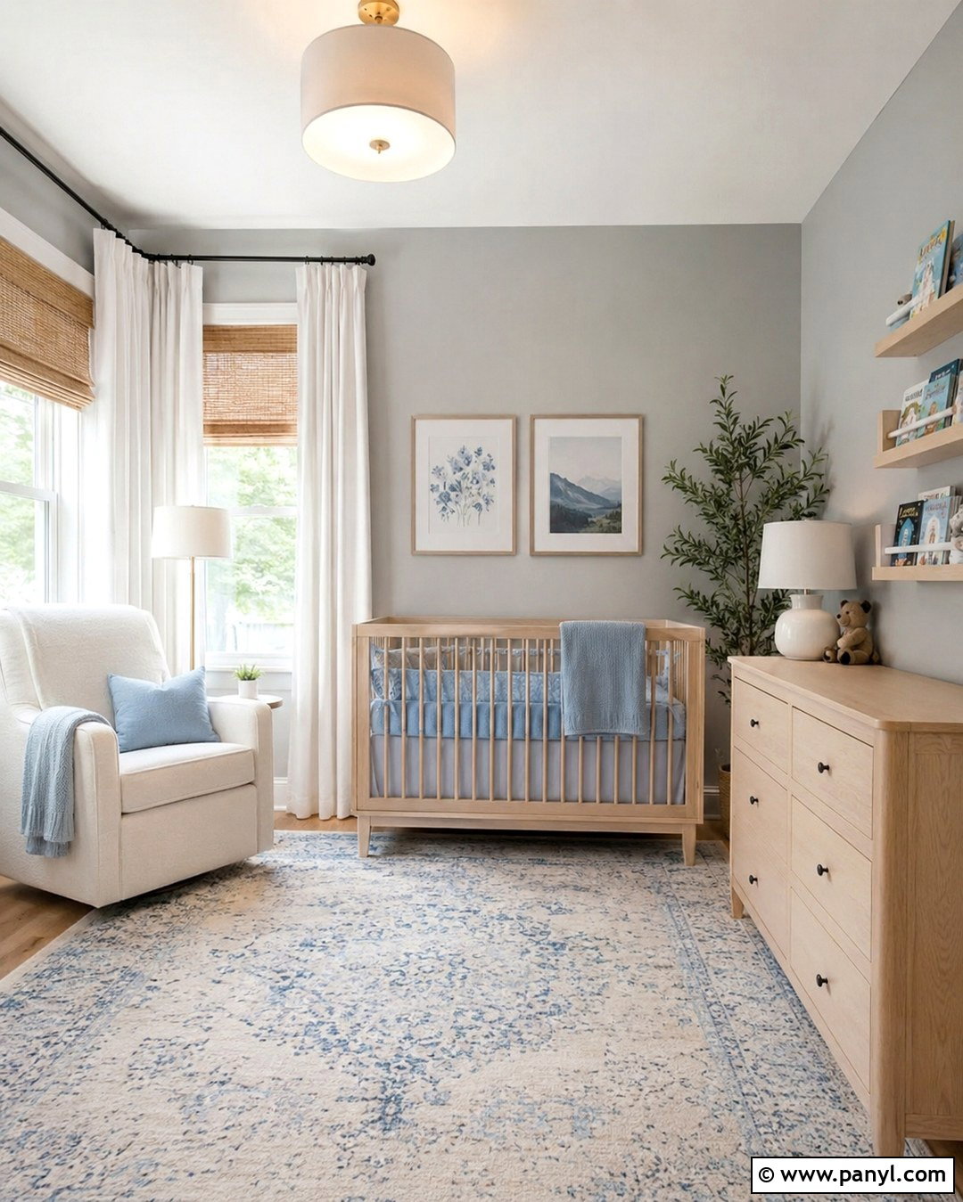 Dove Gray Nursery With Soft Blue - 20 Dove Gray Walls