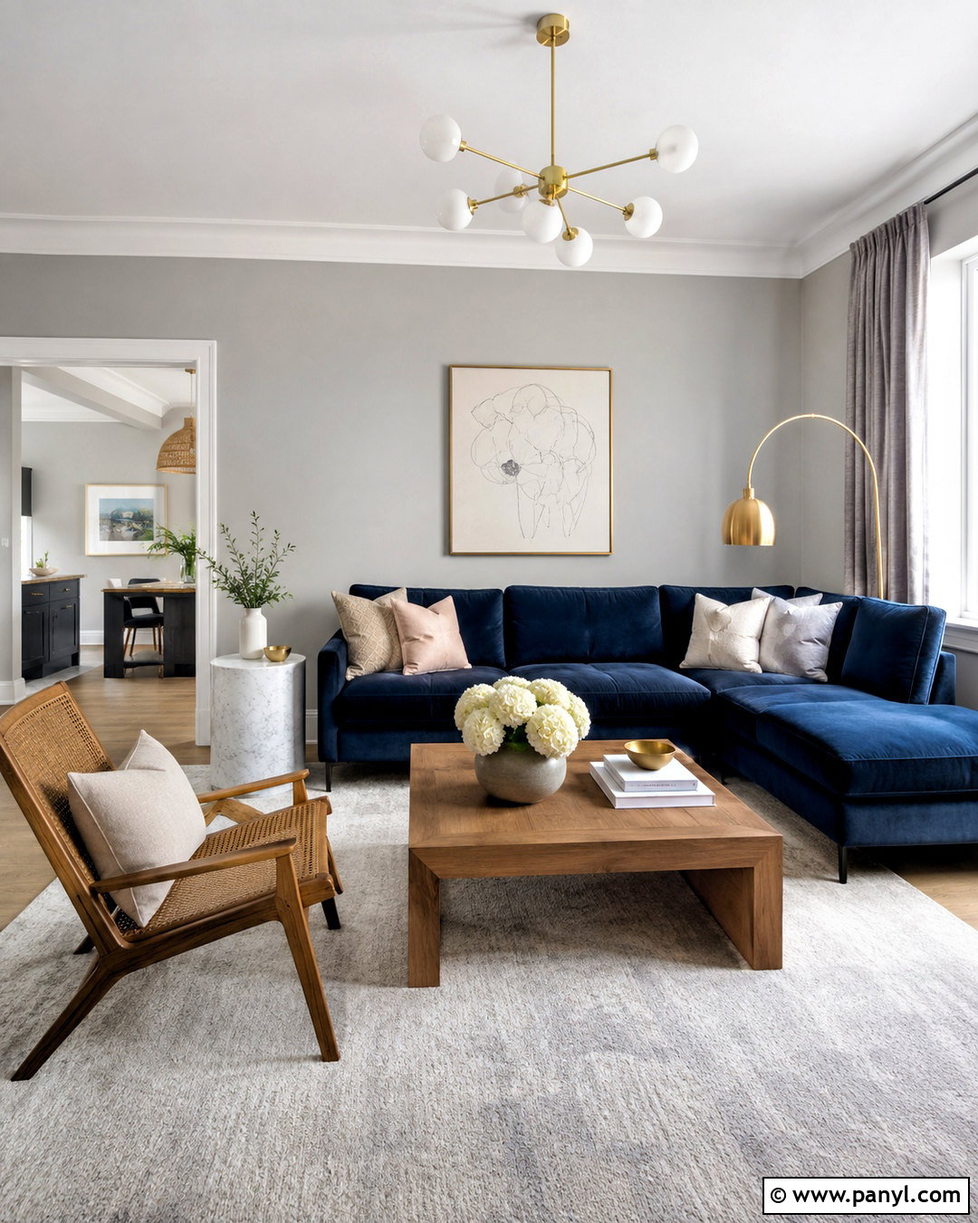 Dove Gray Walls With Navy Blue Sofa - 20 Wall Color For Navy Blue Sofa Ideas