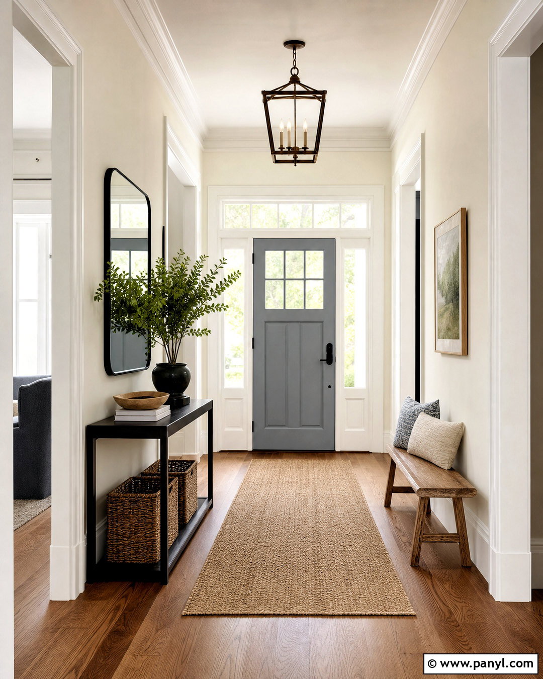 Dover White Entryway With Black Accents - 20 sw dover white ideas
