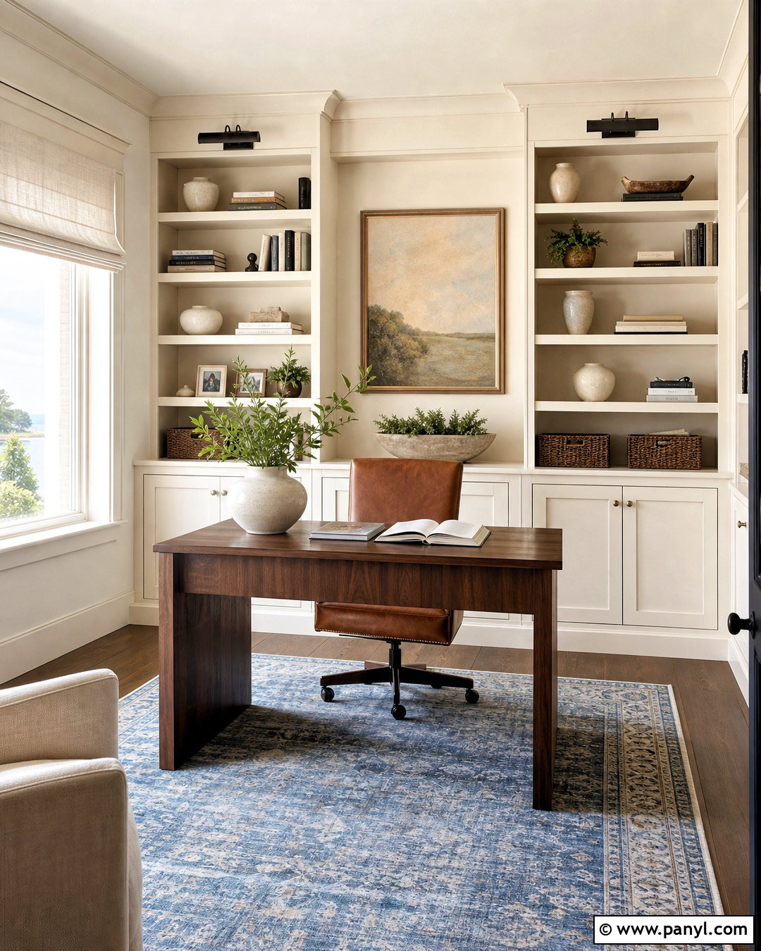Dover White Home Office With Built-Ins - 20 sw dover white ideas