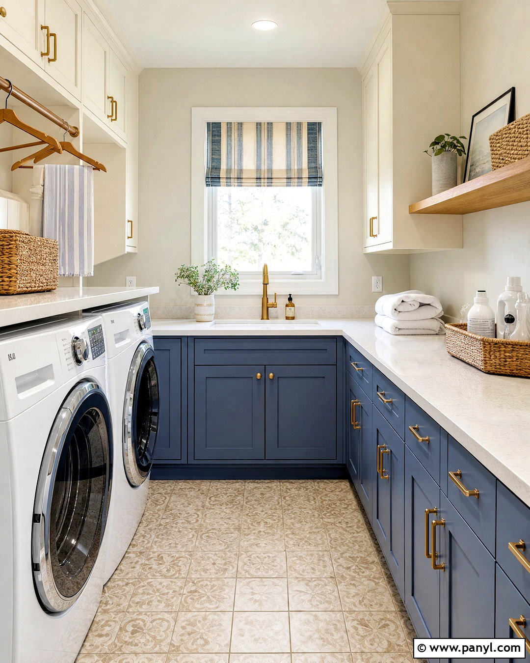 Dover White Laundry Room With Blue Cabinets - 20 sw dover white ideas