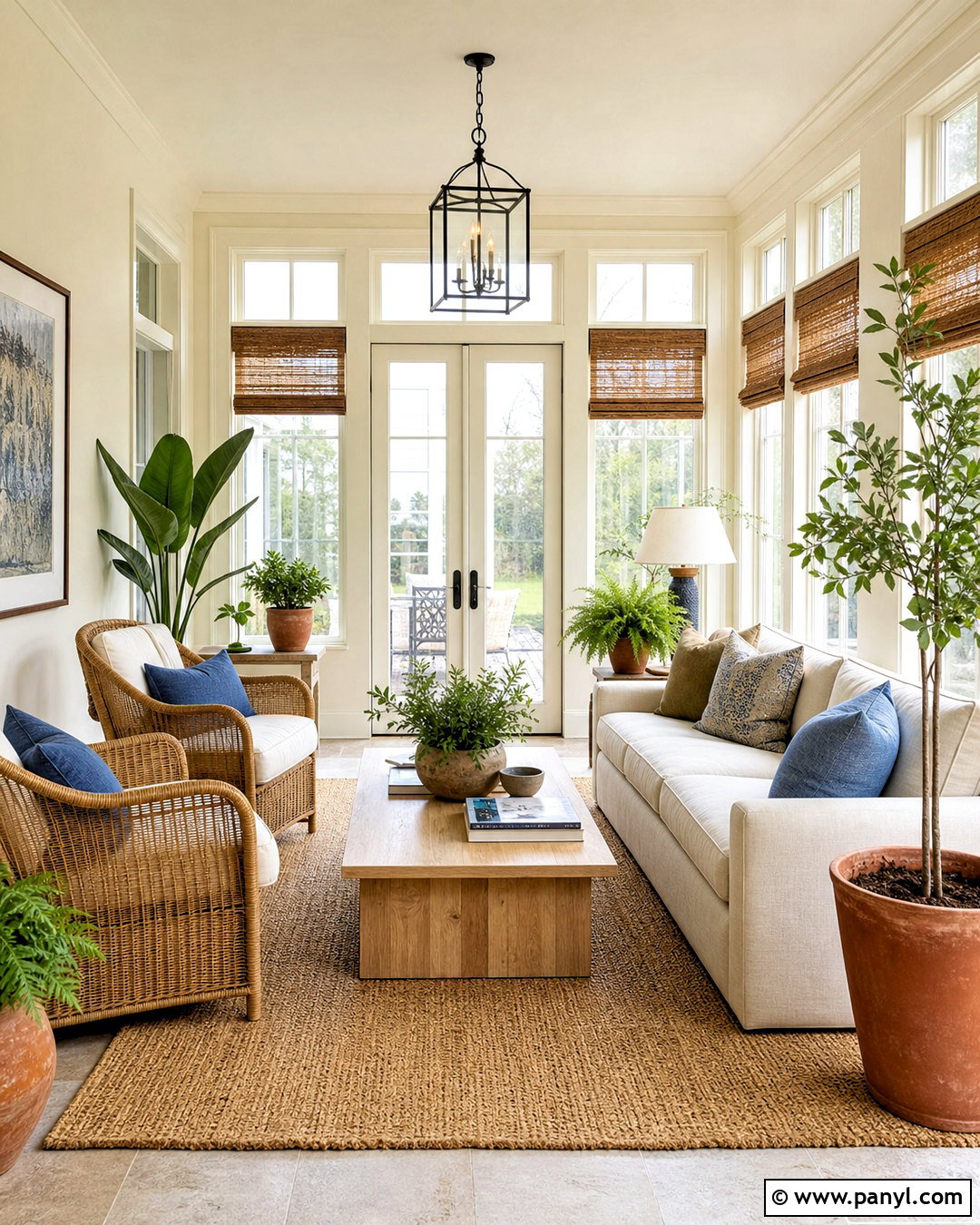 Dover White Sunroom With Rattan Furniture - 20 sw dover white ideas