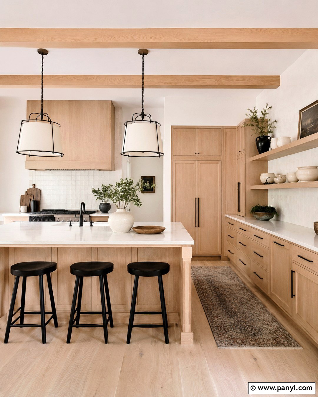 Dover White Walls With White Oak Cabinets - 20 dover white kitchen walls