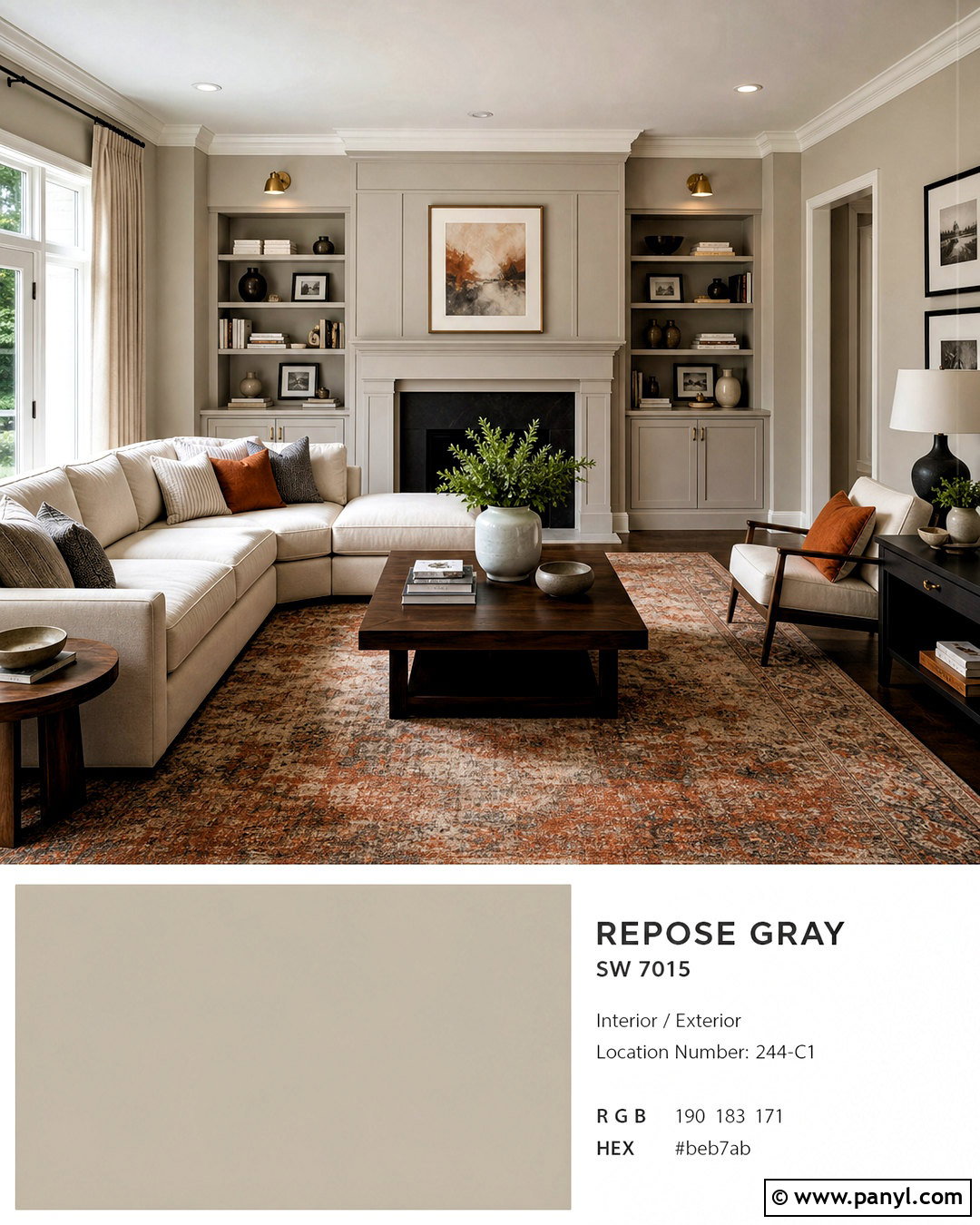 Dovetail Fireplace With Repose Gray - 20 repose gray coordinating colors