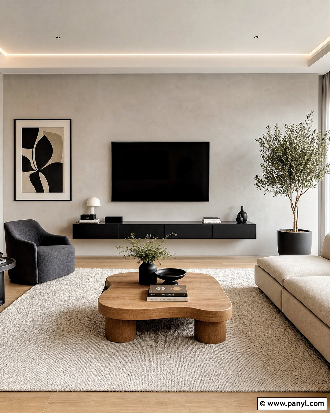 Drawing Room Back Wall With Concrete Finish - 20 drawing room back wall design ideas
