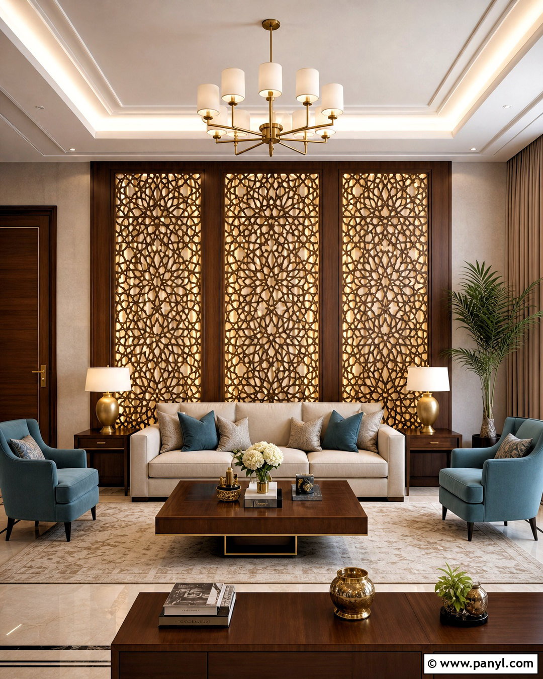Drawing Room Back Wall With Decorative Screens - 20 drawing room back wall design ideas