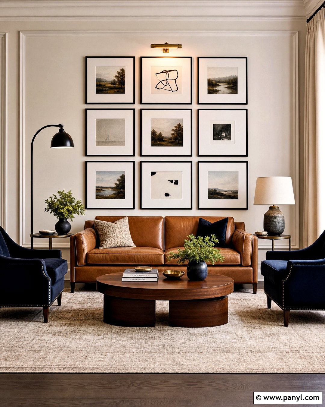 Drawing Room Back Wall With Gallery Frames - 20 drawing room back wall design ideas