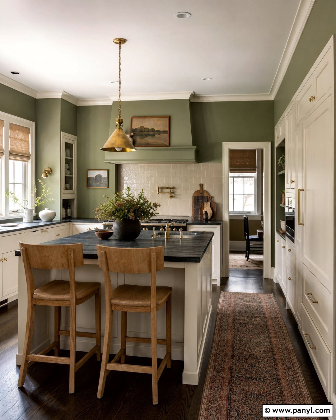 Dried Thyme Walls With Oyster White Trim - 25 Sherwin Williams Wall And Trim Combo Ideas