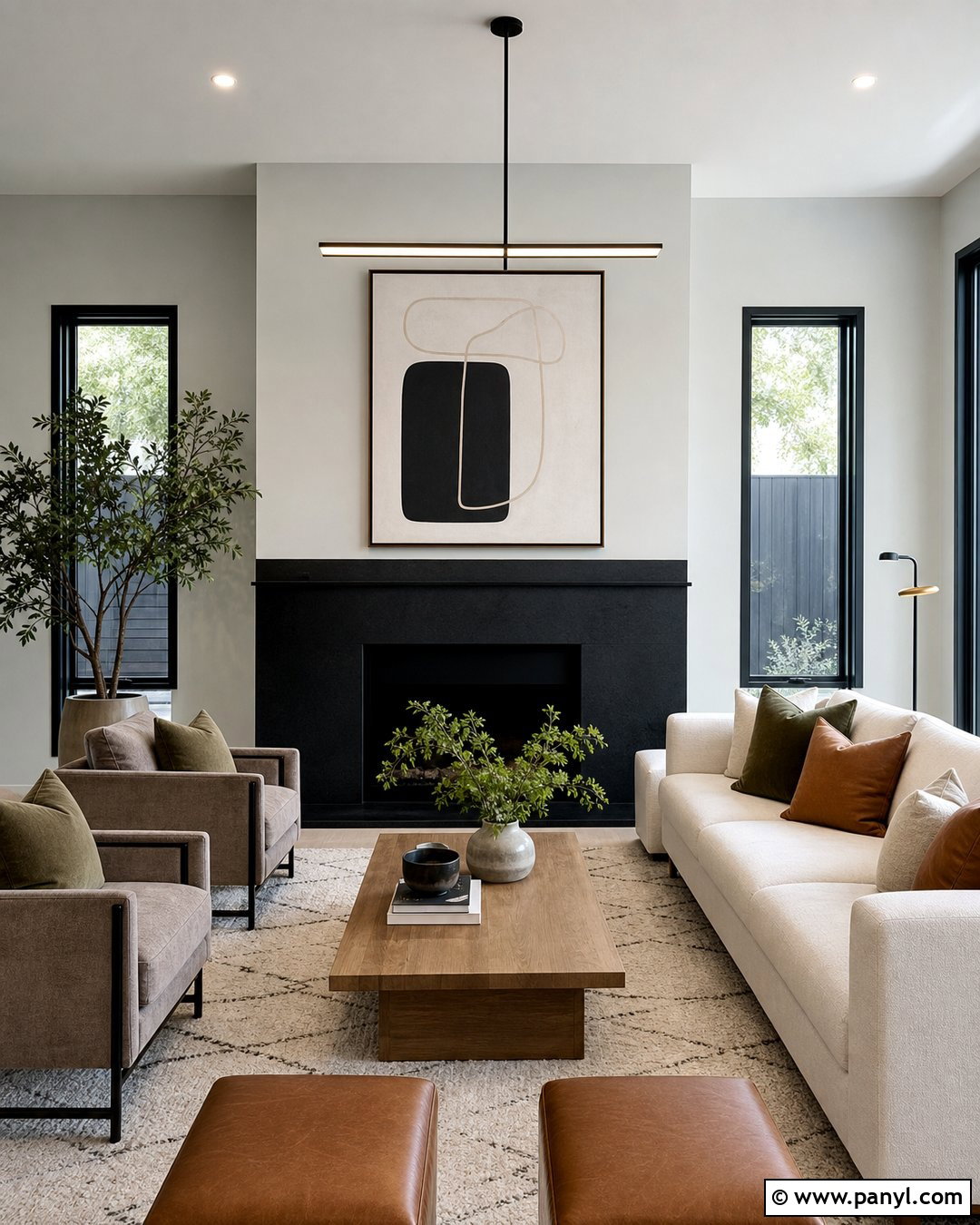 Drift of Mist Walls With Black Accents - 30 sherwin williams drift of mist walls