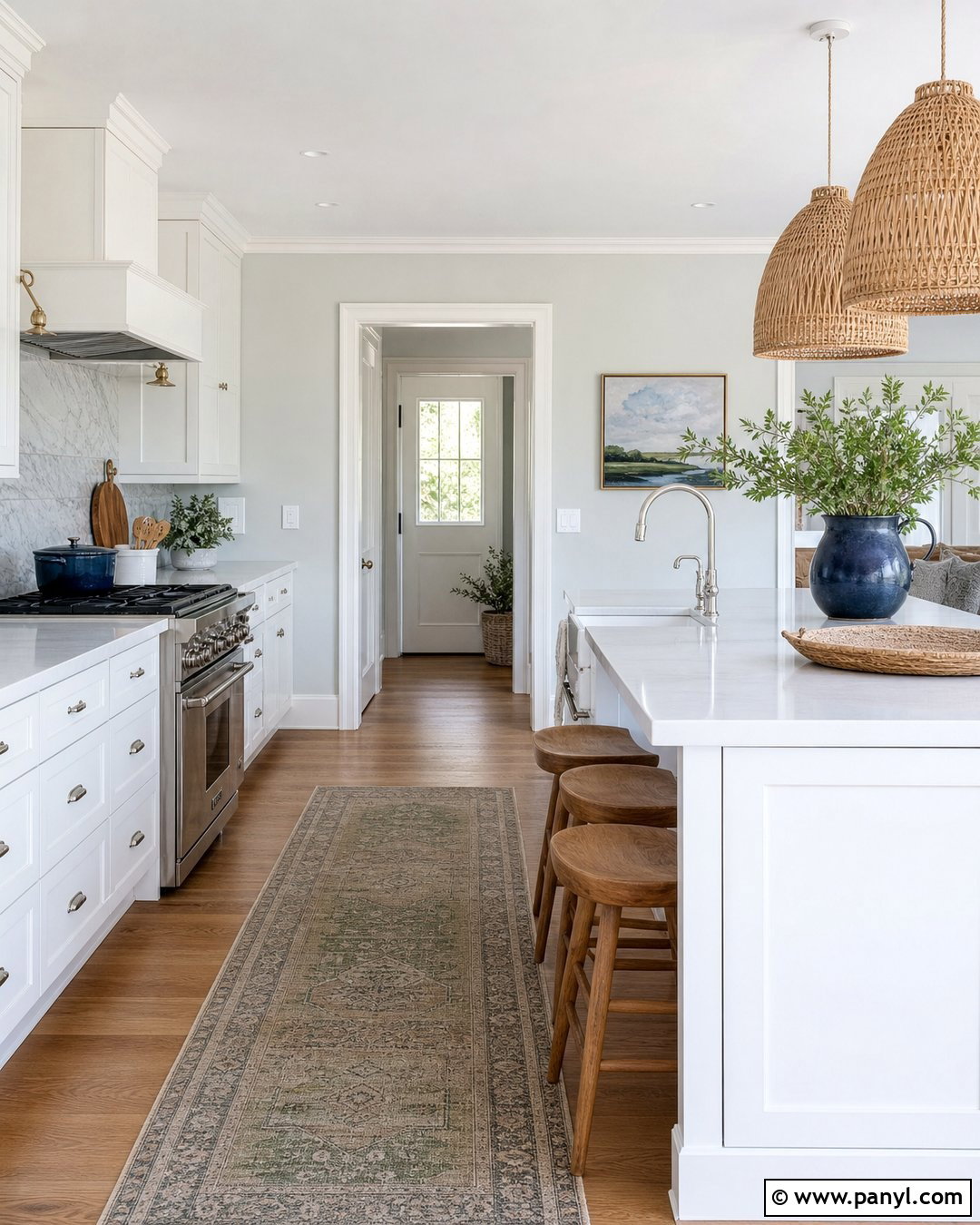 Drift of Mist Walls With White Cabinets - 30 sherwin williams drift of mist walls