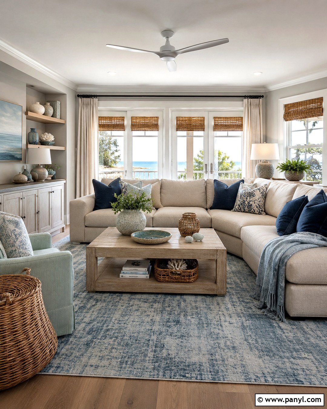 Driftwood Taupe Ocean Family Room Walls - 20 Ocean Theme Wall Paint Ideas