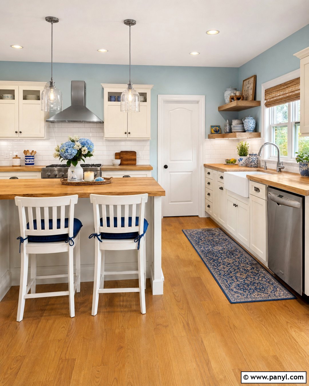 Duck Egg Blue Kitchen Walls - 35 kitchen wall colours