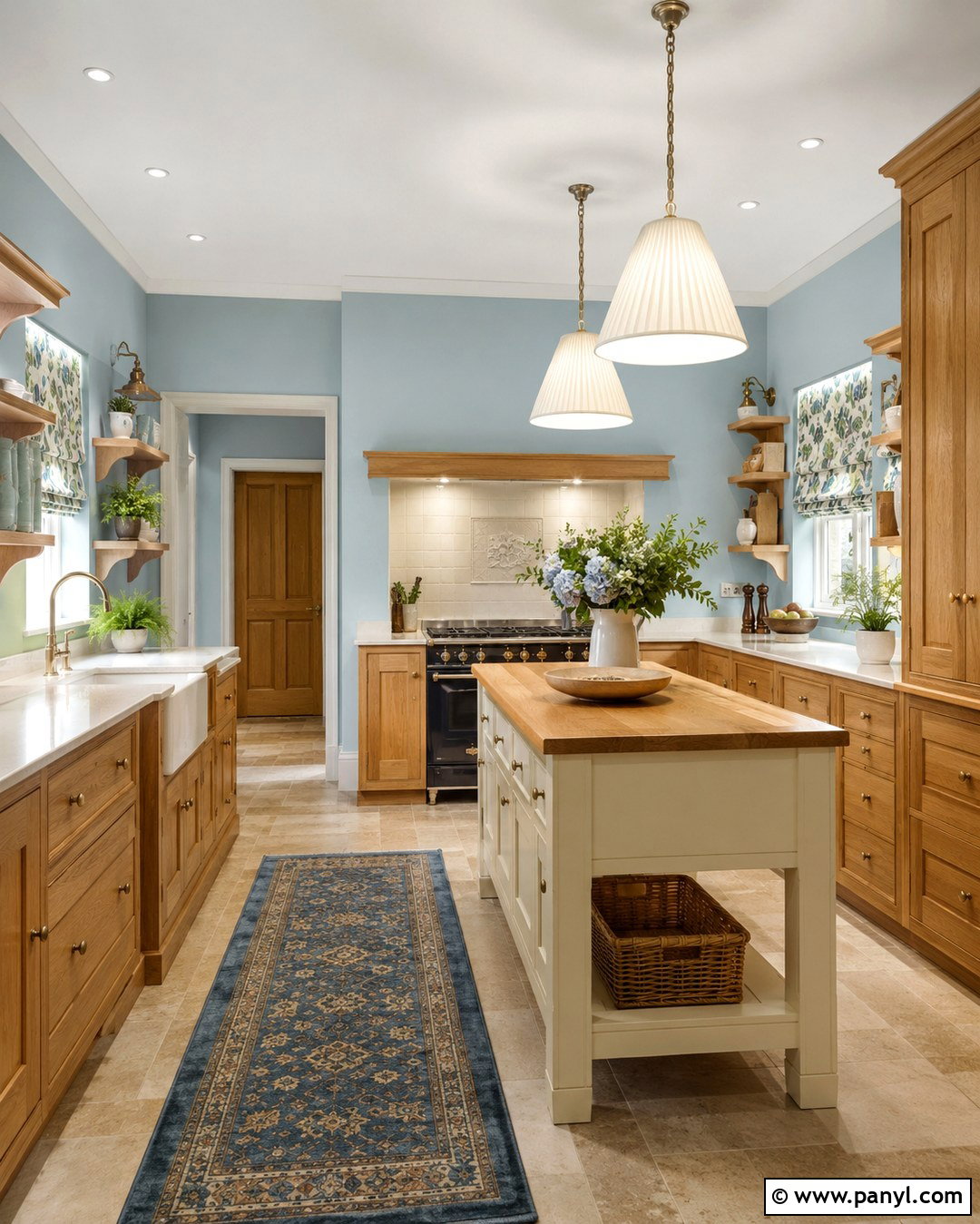 Duck Egg Blue Walls With Honey Oak Cabinets - 20 Blue Walls Oak Cabinets