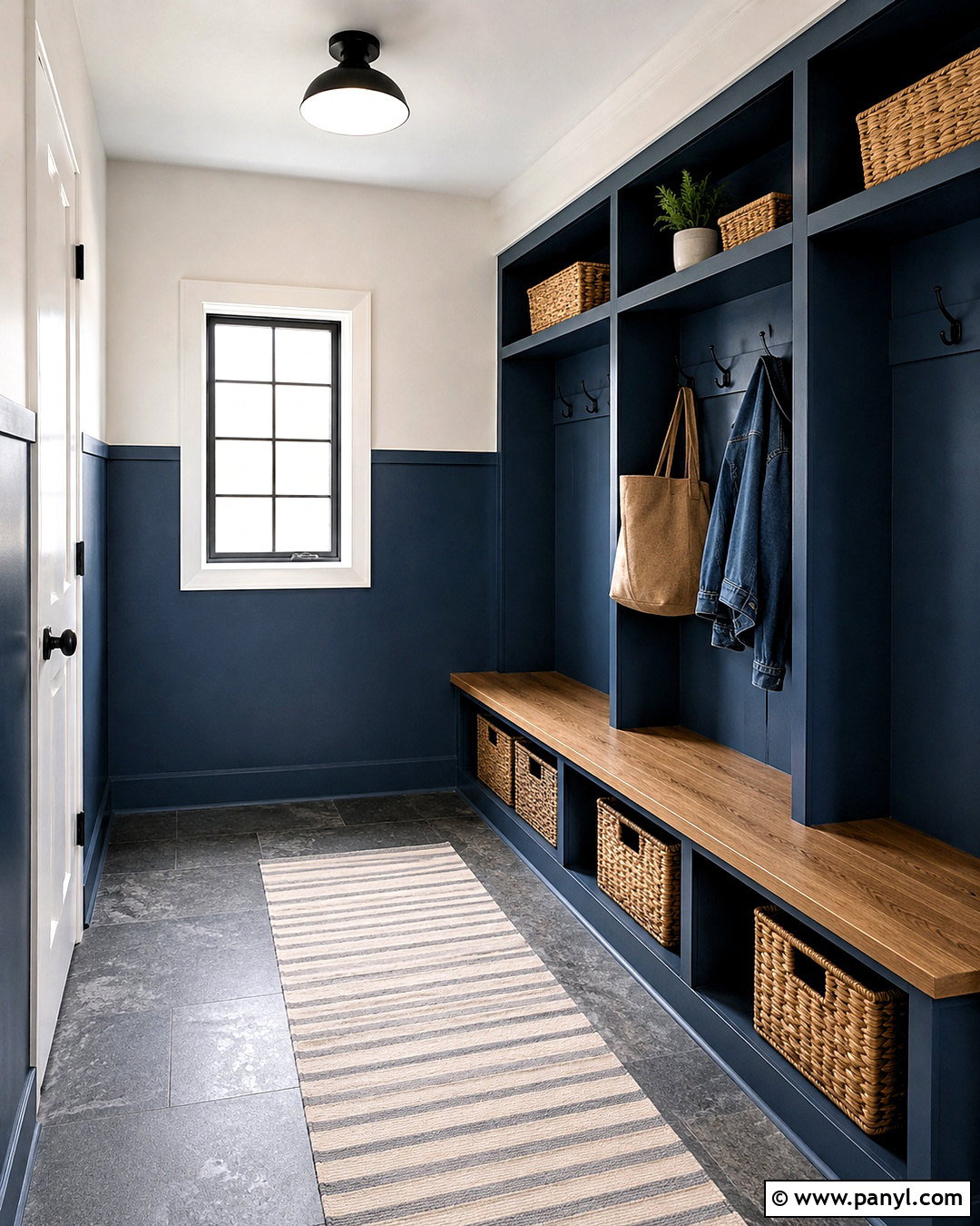 Durable Split Painted Mudroom Walls - 35 Split Painted Walls