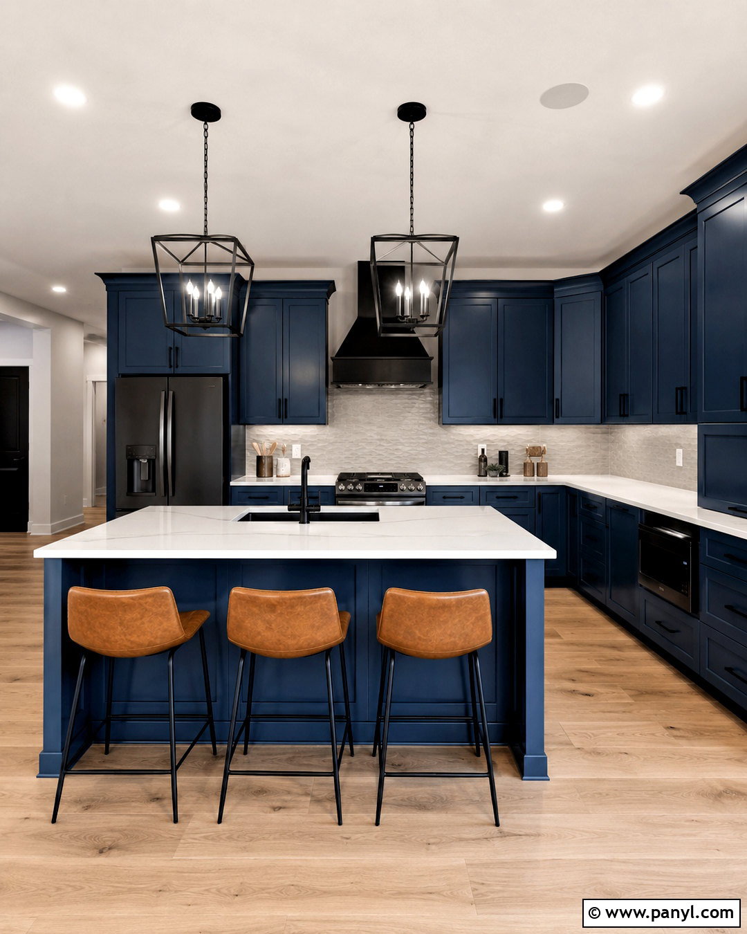 Dusk Blue Kitchen With Black Accents - 20 dusk blue kitchen ideas