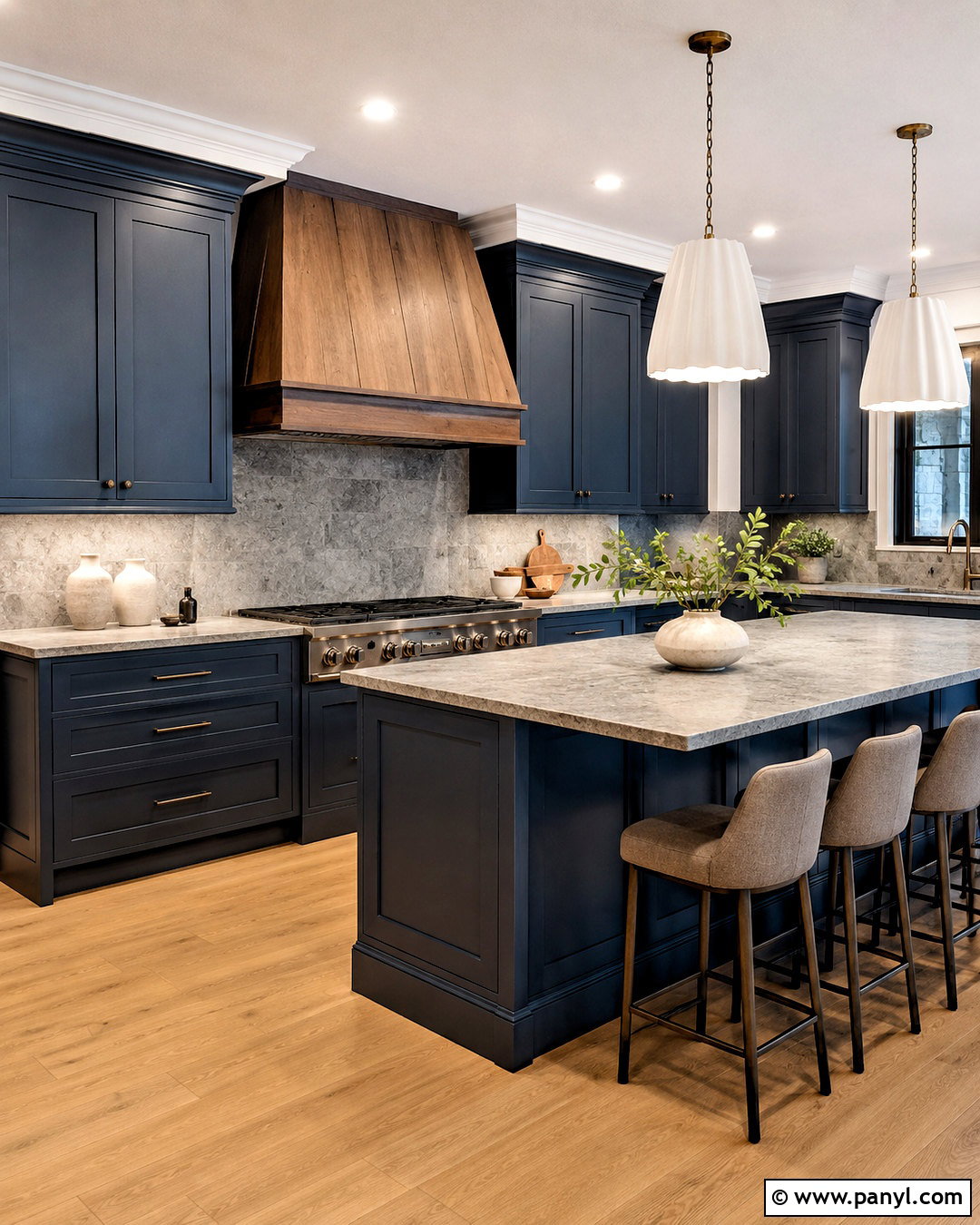 Dusk Blue Kitchen With Gray Stone - 20 dusk blue kitchen ideas
