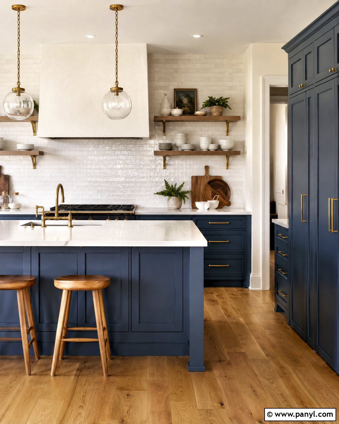 Dusk Blue Kitchen With Open Shelving - 20 dusk blue kitchen ideas