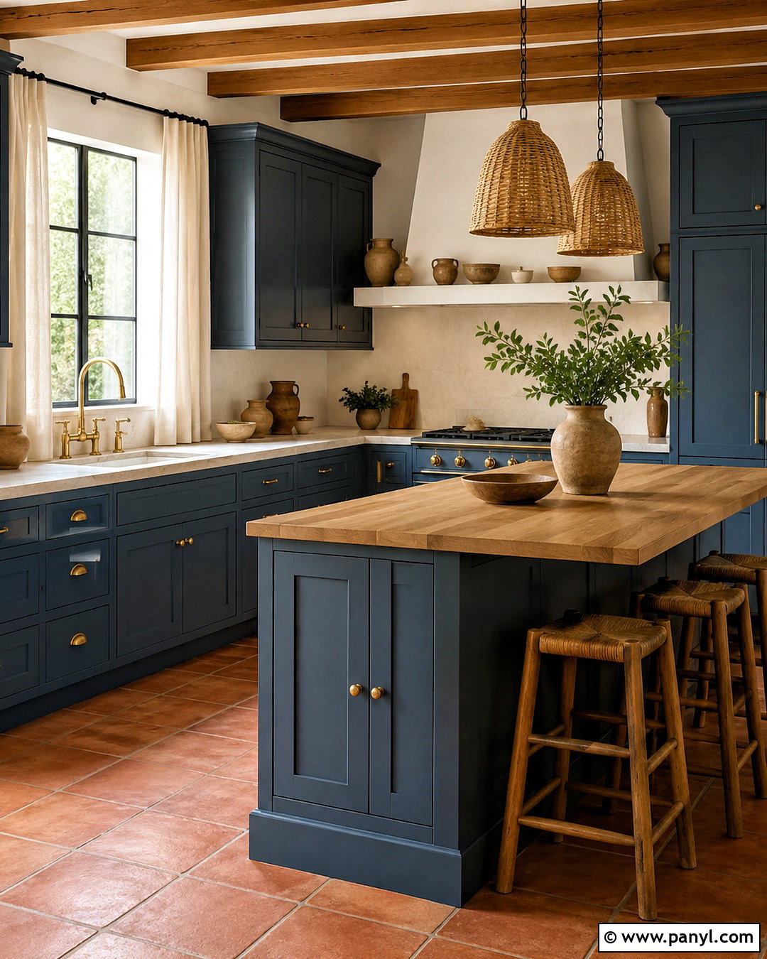 Dusk Blue Kitchen With Terracotta Floors - 20 dusk blue kitchen ideas