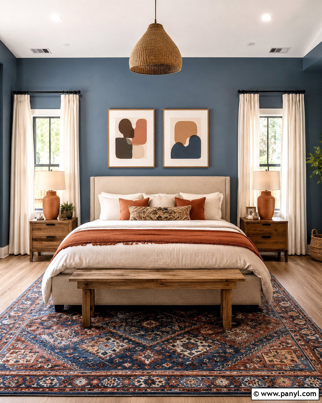 Dusky Blue Bedroom With Terracotta - 20 dusky blue bedroom ideas