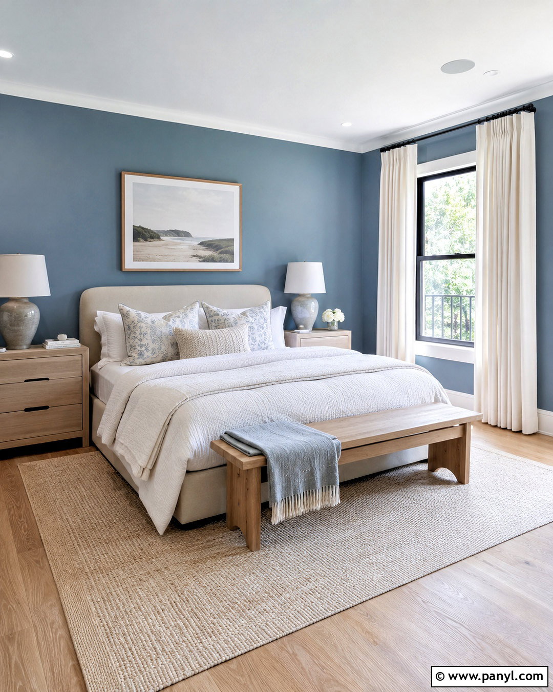 Dusky Blue Bedroom With Warm White - 20 dusky blue bedroom ideas