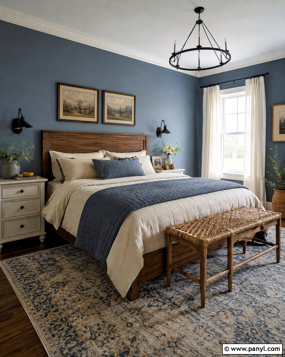 Dusky Blue Farmhouse Bedroom - 20 dusky blue bedroom ideas