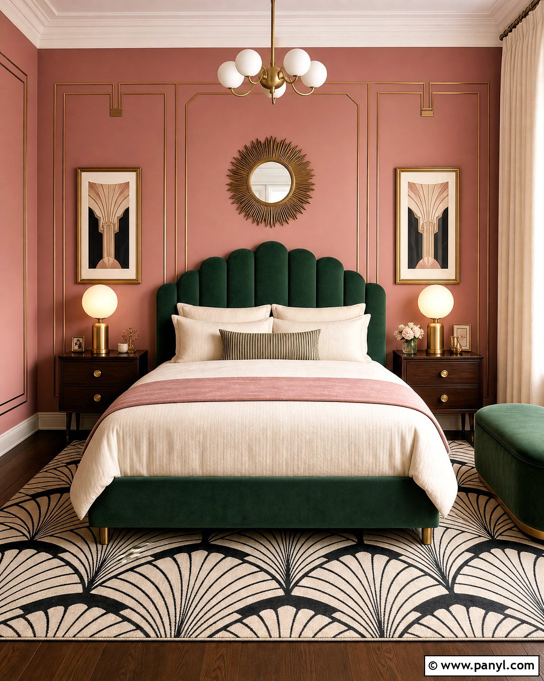 Dusky Pink Art Deco Bedroom - 20 dusky pink bedroom ideas