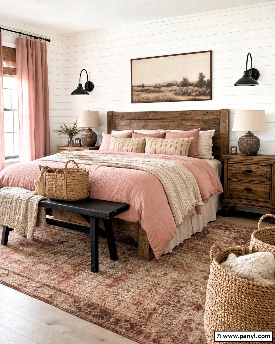 Dusky Pink Farmhouse Bedroom - 20 dusky pink bedroom ideas