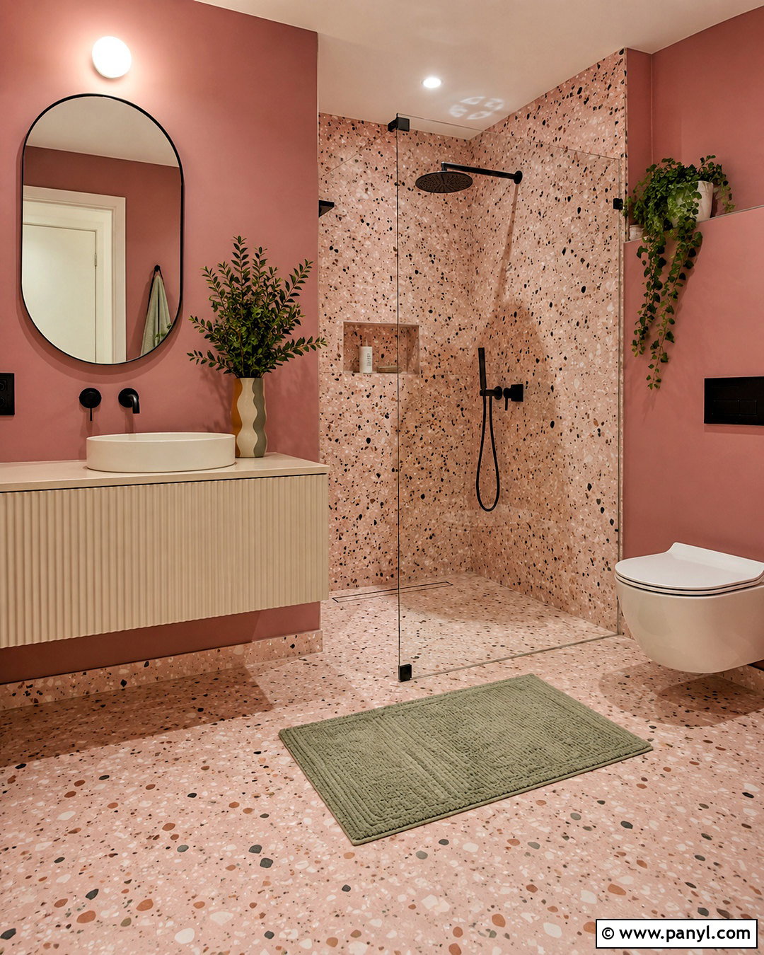 Dusky Pink Terrazzo Bathroom - 20 dusky pink bathroom ideas