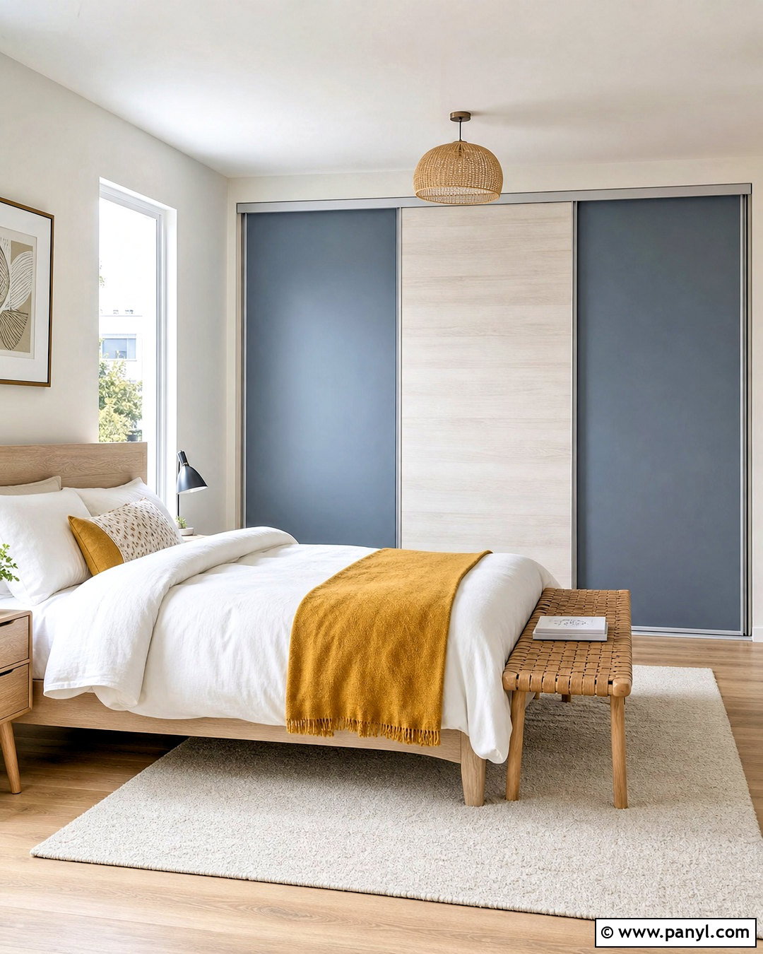 Dusty Blue And Ash Wood Sliding Wardrobe - 20 sliding wardrobe color ideas bedroom ideas