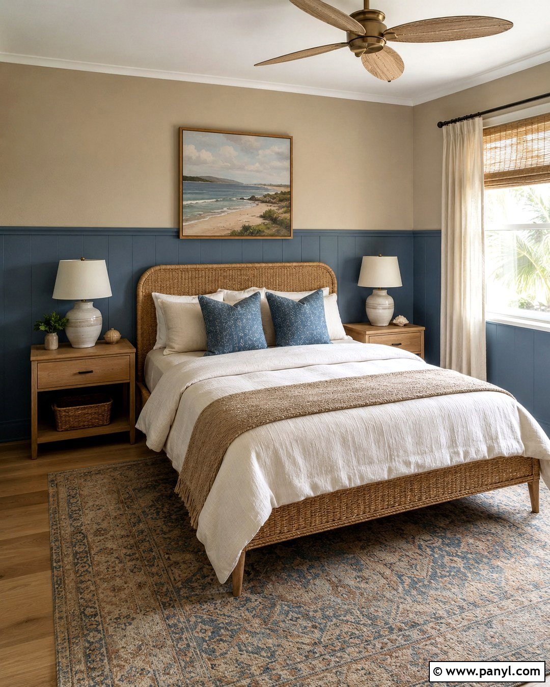 Dusty Blue And Beige Split Wall - 20 Split Wall Color Ideas