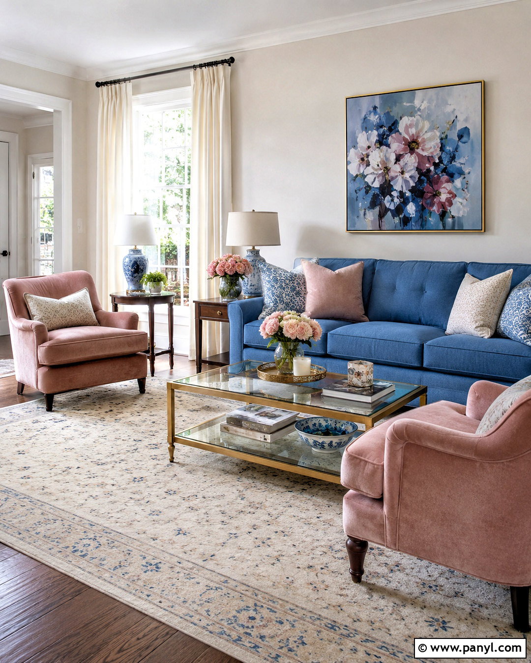 Dusty Blue And Blush Pink Living Room - 20 dusty blue living room ideas