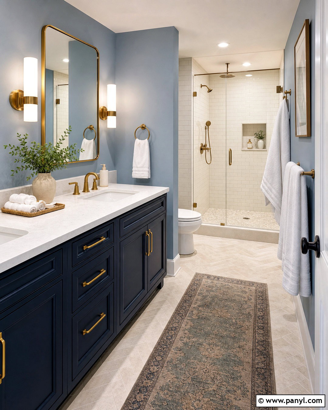 Dusty Blue And Brass Bathroom Paint Scheme - 20 bathroom paint ideas colour schemes