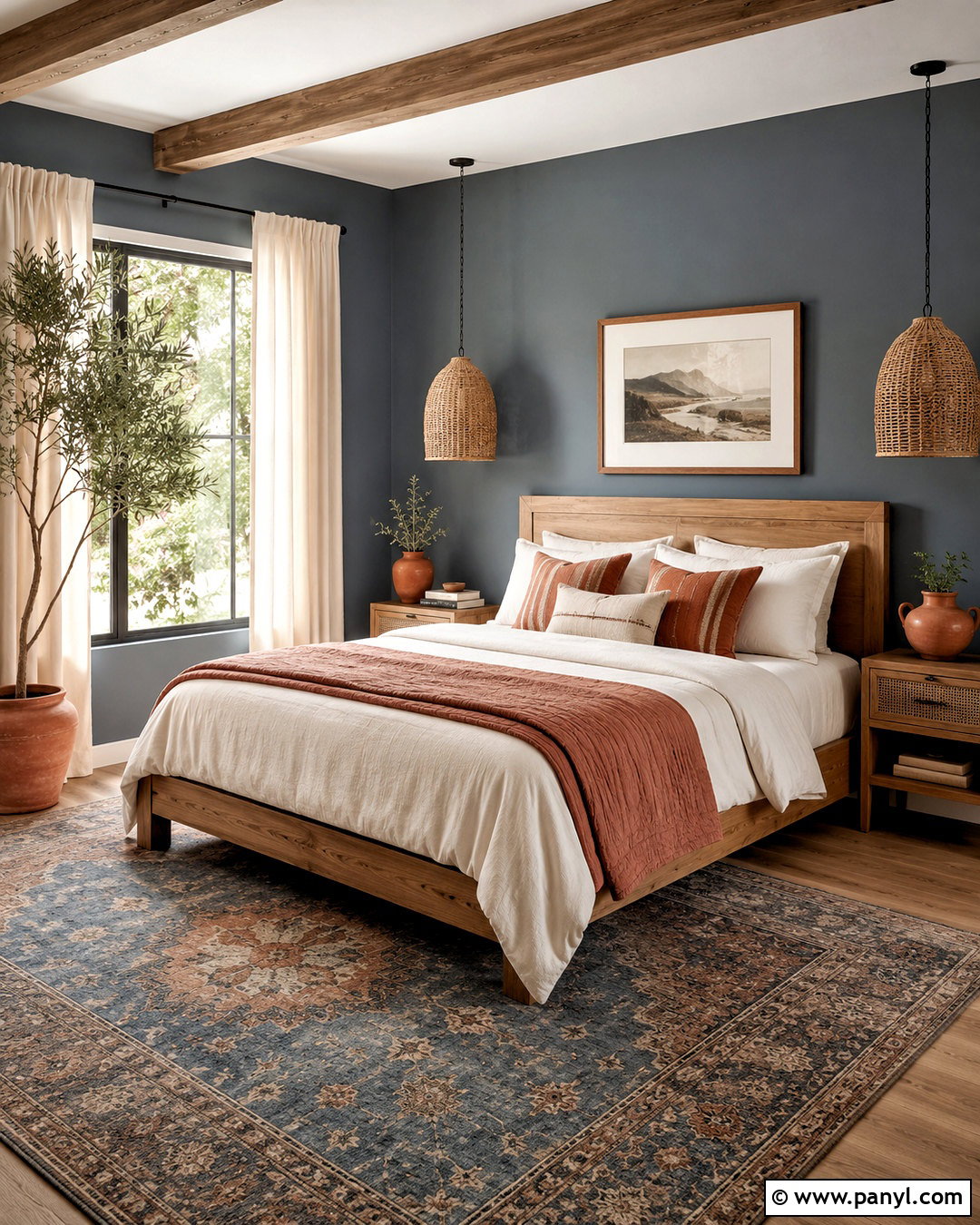 Dusty Blue And Clay Boho Bedroom - 20 boho bedroom color palettes