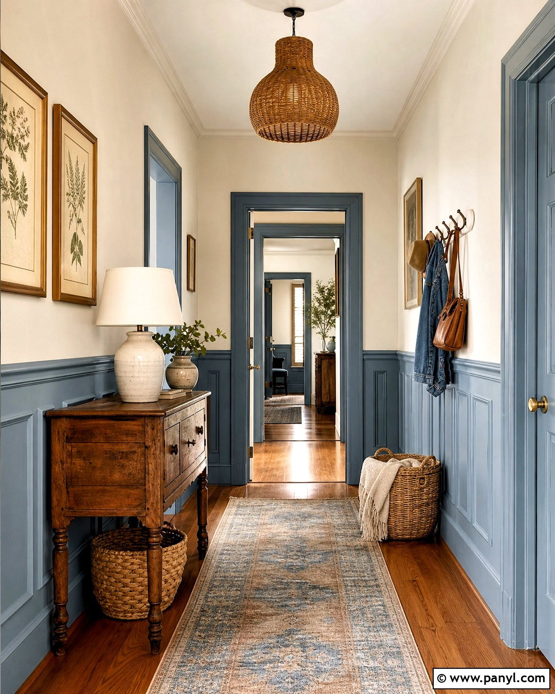 Dusty Blue And Cream Hallway - 20 two tone hallway ideas