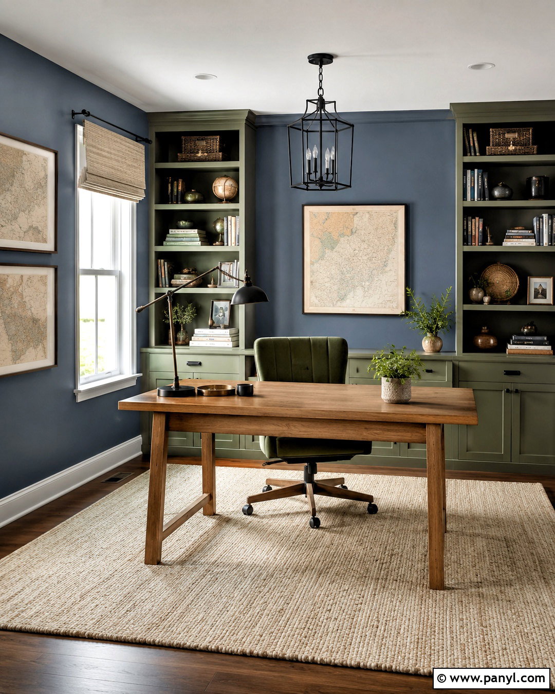Dusty Blue And Eucalyptus Green Home Office - 20 blue and green color scheme ideas
