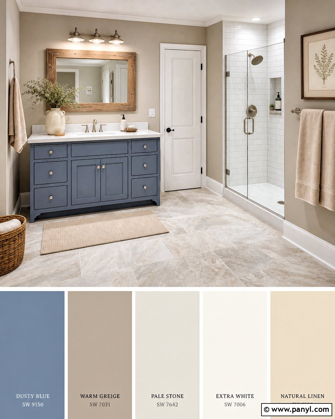 Dusty Blue And Greige Bathroom - 20 bathroom color palette ideas
