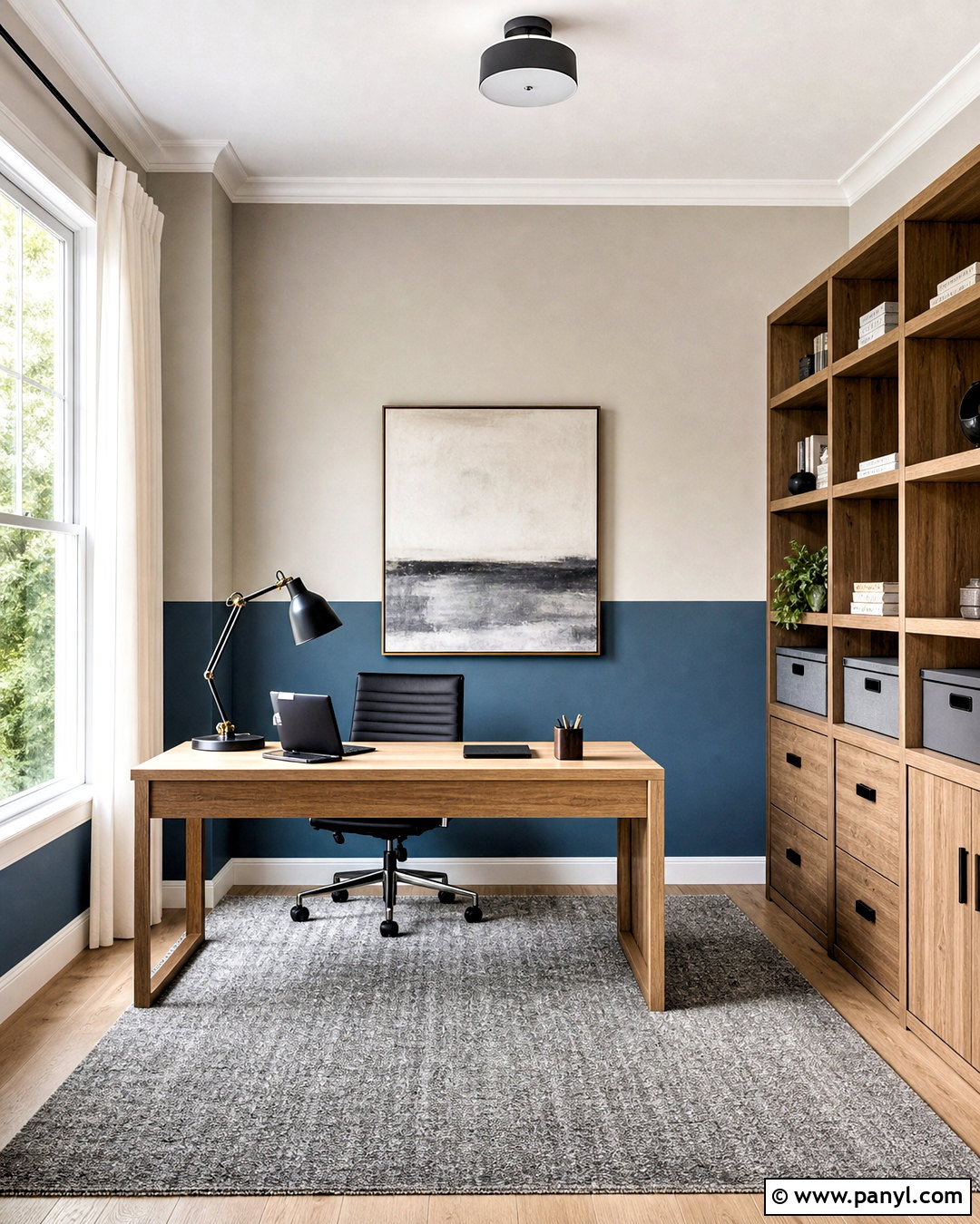 Dusty Blue And Greige Two Tone Wall - 20 two tone wall paint ideas