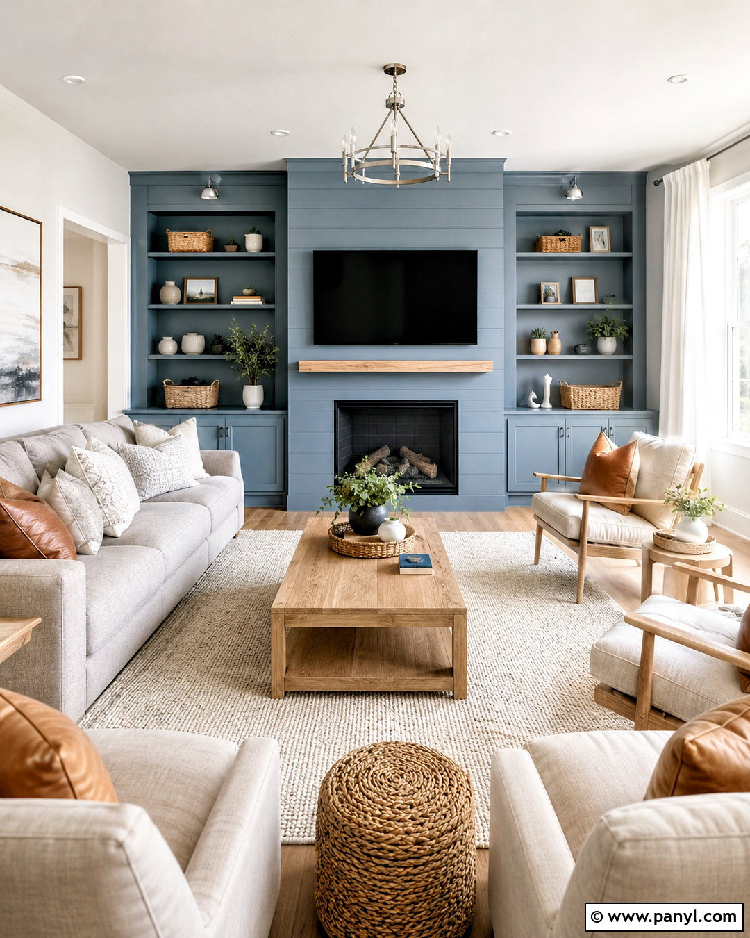 Dusty Blue And Light Gray Living Room - 35 wall color combinations living rooms