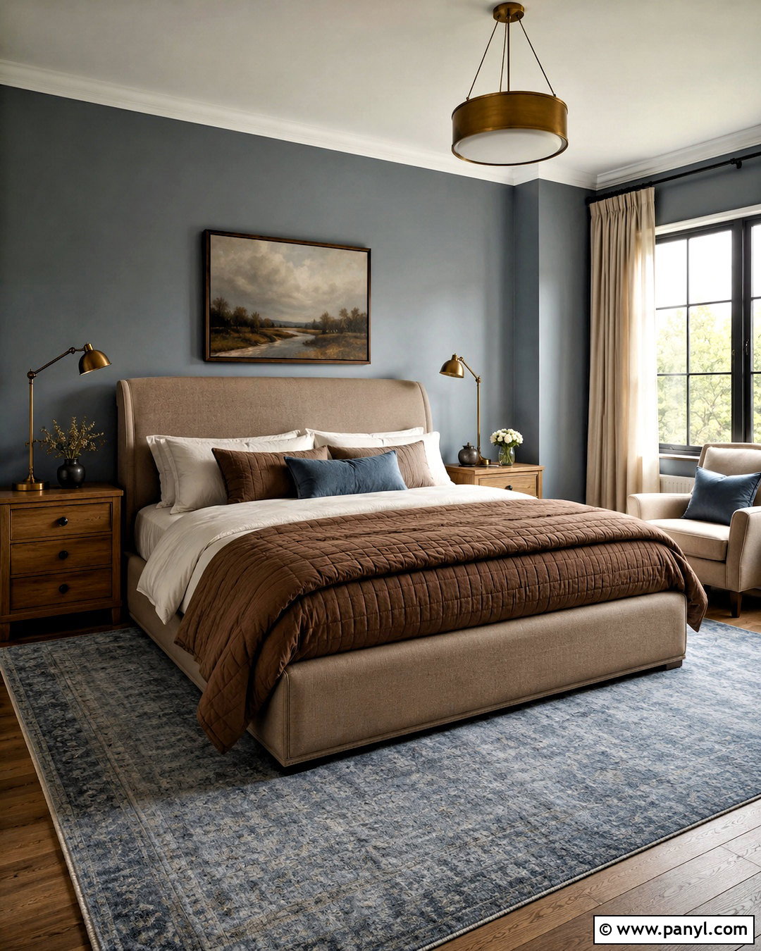Dusty Blue And Mushroom Brown Bedroom - 20 brown and blue color palette ideas