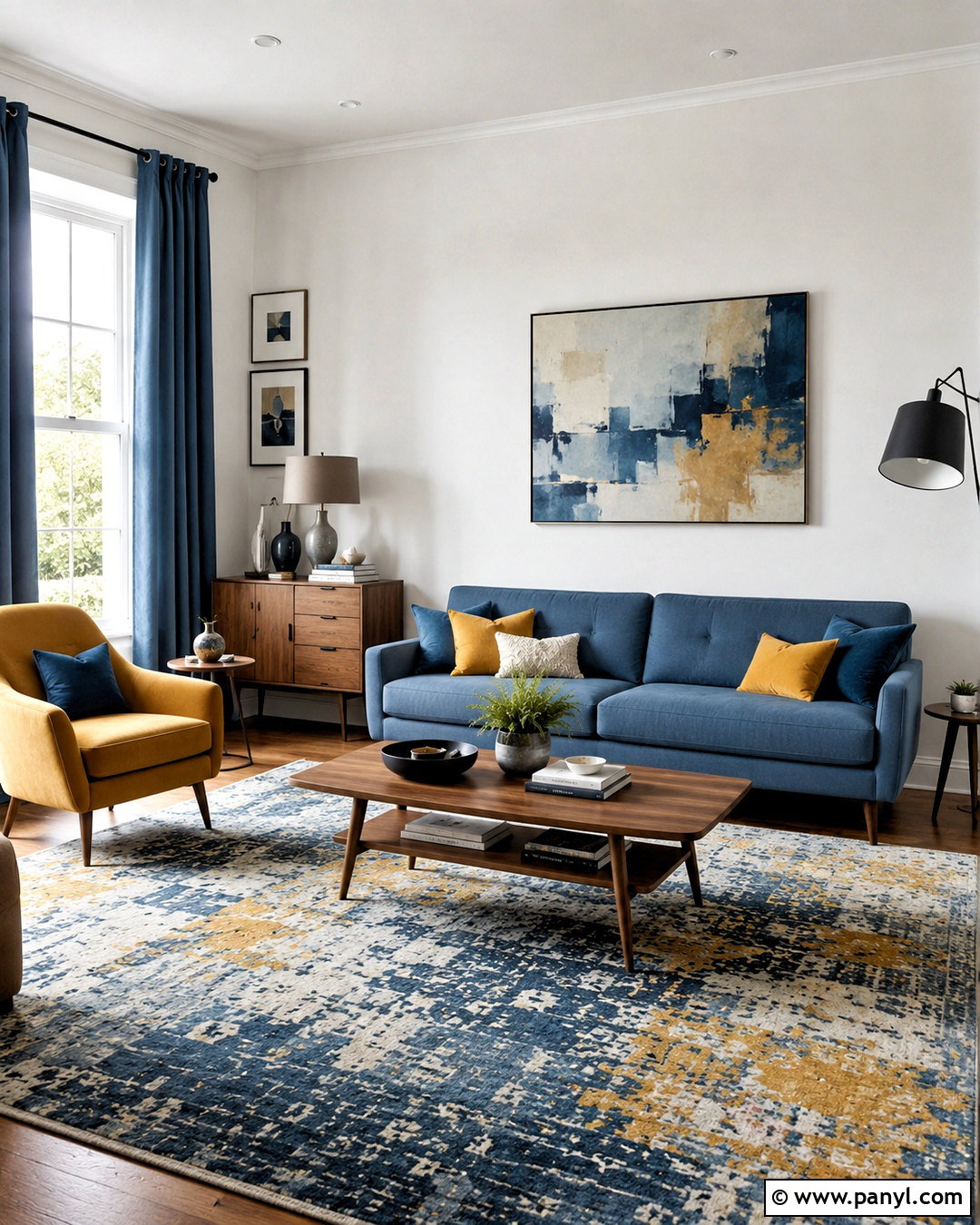 Dusty Blue And Mustard Living Room - 20 dusty blue living room ideas