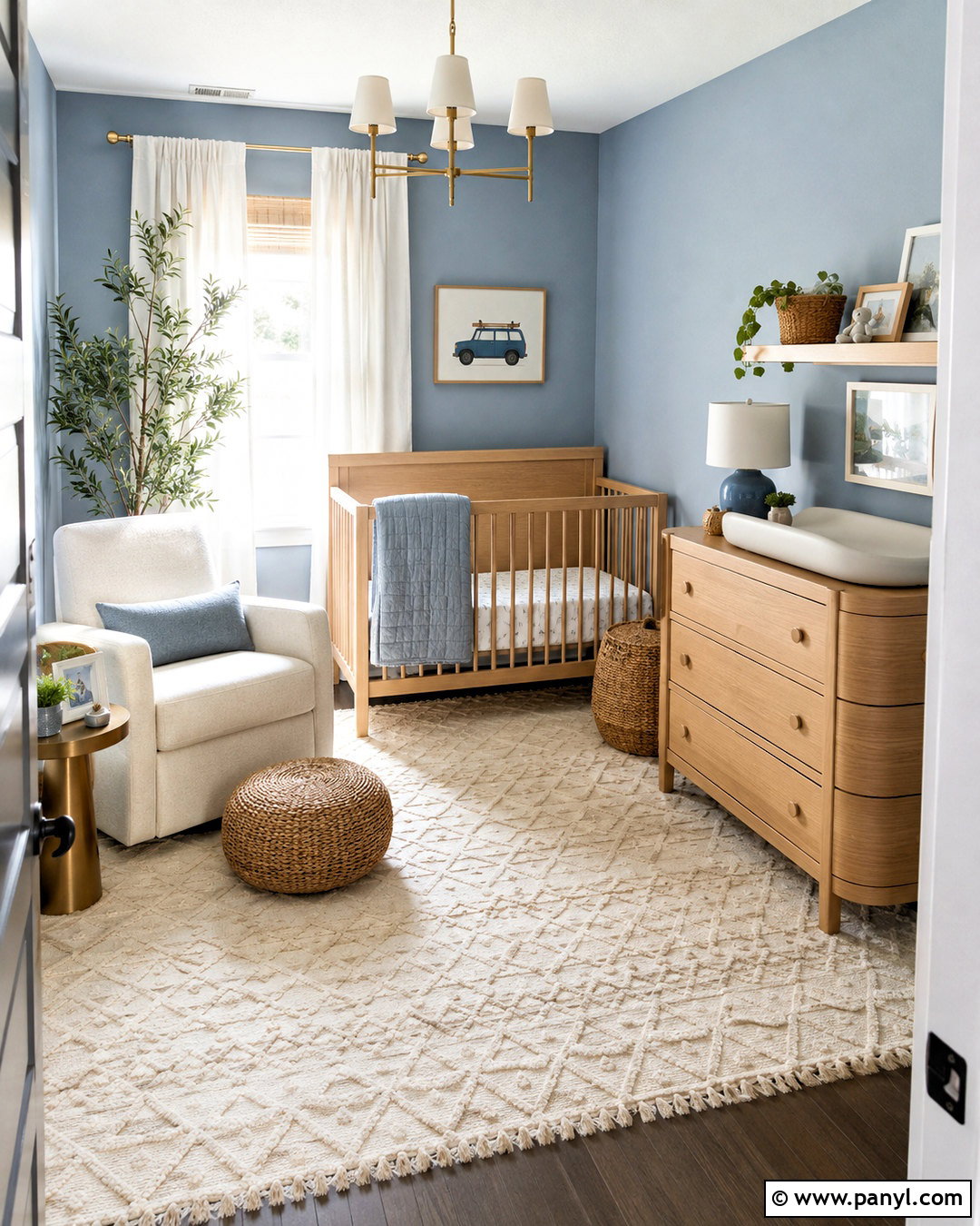 Dusty Blue And Natural Oak Nursery - 20 nursery color scheme ideas